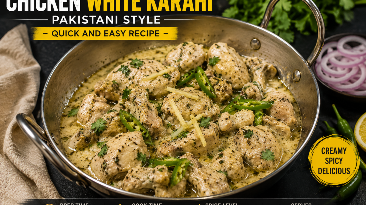 Chicken White Karahi Pakistani Style: Quick and Easy Recipe